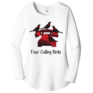 Four Calling Birds Funny Twelve Days Of Christmas Women's Perfect Tri Tunic Long Sleeve Shirt