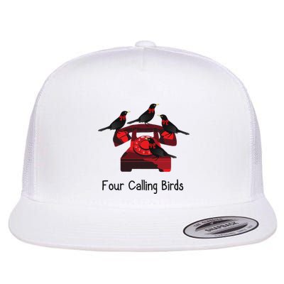 Four Calling Birds Funny Twelve Days Of Christmas Flatbill Hat