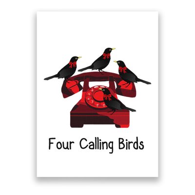 Four Calling Birds Funny Twelve Days Of Christmas Poster