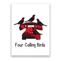 Four Calling Birds Funny Twelve Days Of Christmas Poster