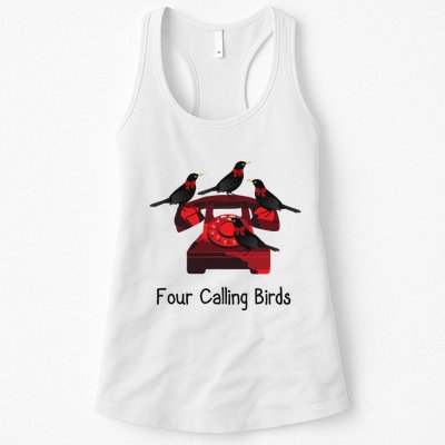 Four Calling Birds Funny Twelve Days Of Christmas Womens Tank Top