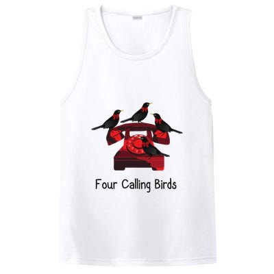 Four Calling Birds Funny Twelve Days Of Christmas PosiCharge Competitor Tank