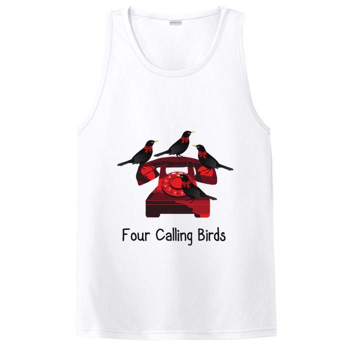 Four Calling Birds Funny Twelve Days Of Christmas PosiCharge Competitor Tank