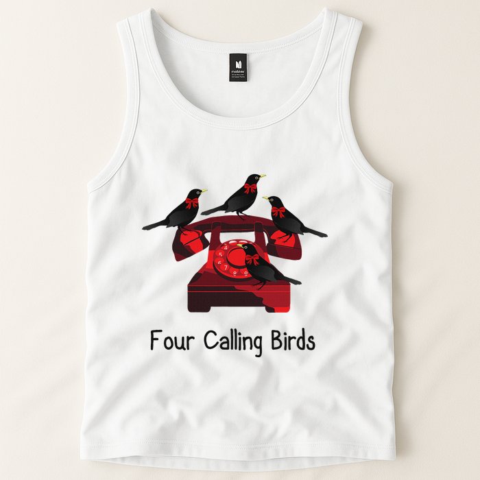 Four Calling Birds Funny Twelve Days Of Christmas Tank Top