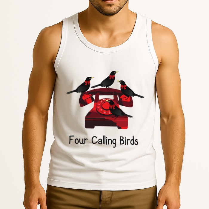 Four Calling Birds Funny Twelve Days Of Christmas Tank Top