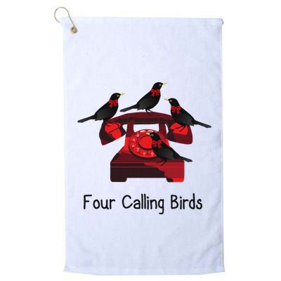 Four Calling Birds Funny Twelve Days Of Christmas Golf Towel