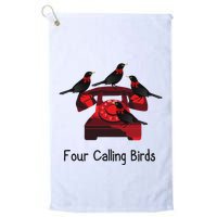 Four Calling Birds Funny Twelve Days Of Christmas Golf Towel