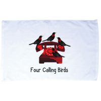Four Calling Birds Funny Twelve Days Of Christmas Microfiber Hand Towel
