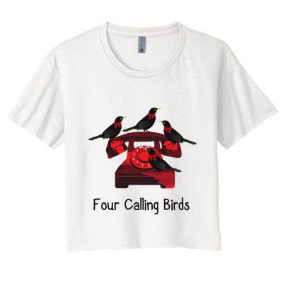 Four Calling Birds Funny Twelve Days Of Christmas Crop Top