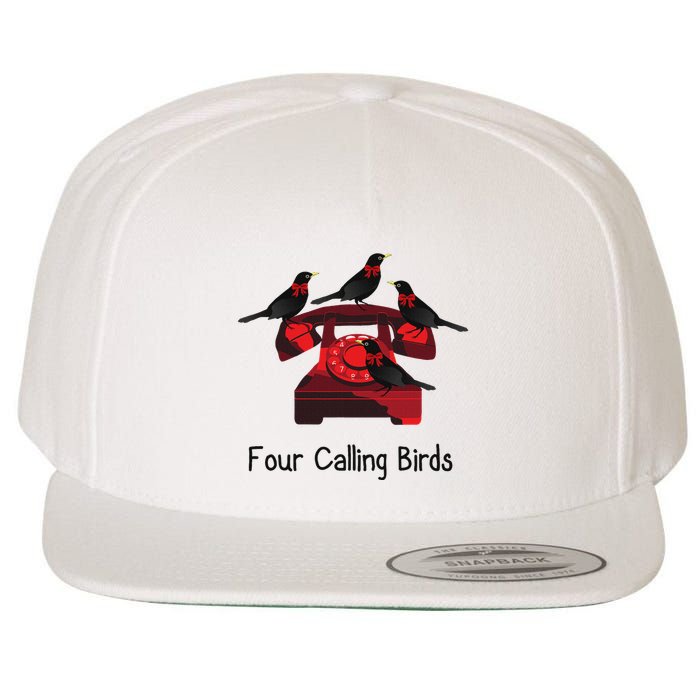 Four Calling Birds Funny Twelve Days Of Christmas Wool Snapback Cap