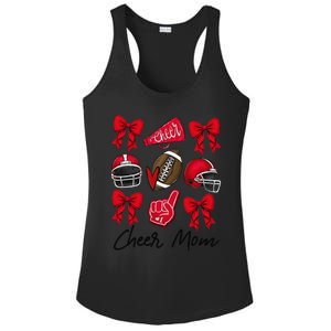 Football Coquette Bow Cheer Mom Red Gift Ladies PosiCharge Competitor Racerback Tank