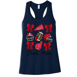 Football Coquette Bow Cheer Mom Red Gift Women's Racerback Tank