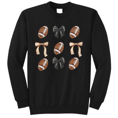 Football Coquette Bow Football Mama Game Day Women Gift Sweatshirt