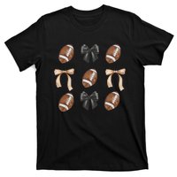 Football Coquette Bow Football Mama Game Day Women Gift T-Shirt