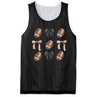 Football Coquette Bow Football Mama Game Day Women Gift Mesh Reversible Basketball Jersey Tank