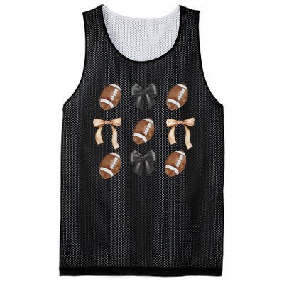 Football Coquette Bow Football Mama Game Day Women Gift Mesh Reversible Basketball Jersey Tank