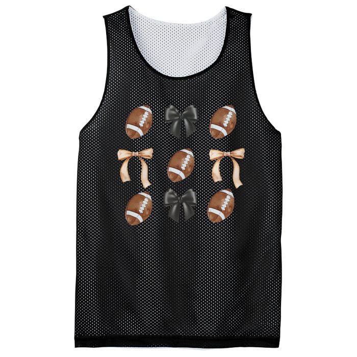 Football Coquette Bow Football Mama Game Day Women Gift Mesh Reversible Basketball Jersey Tank