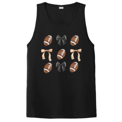 Football Coquette Bow Football Mama Game Day Women Gift PosiCharge Competitor Tank