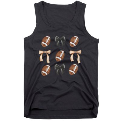 Football Coquette Bow Football Mama Game Day Women Gift Tank Top