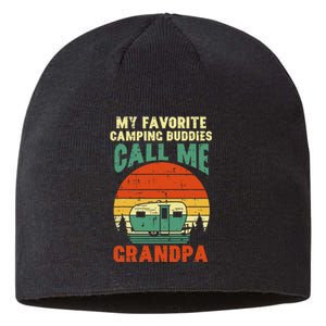 Favorite Camping Buddies Grandpa Retro Grandfathers Day Sustainable Beanie