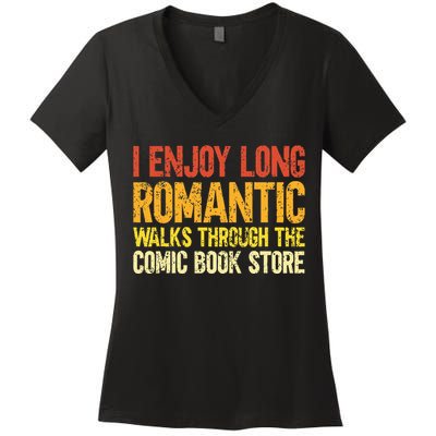 Funny Comic Book Lovers Comic Book Reader Comic Book Fans Women's V-Neck T-Shirt