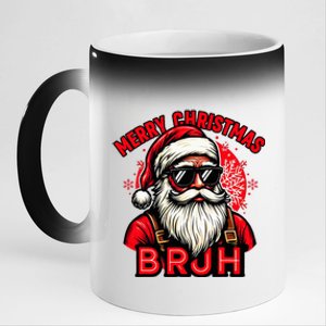 Funny Christmas Bruh Santa Family Matching 11oz Black Color Changing Mug