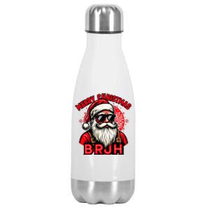 Funny Christmas Bruh Santa Family Matching Stainless Steel Insulated Water Bottle