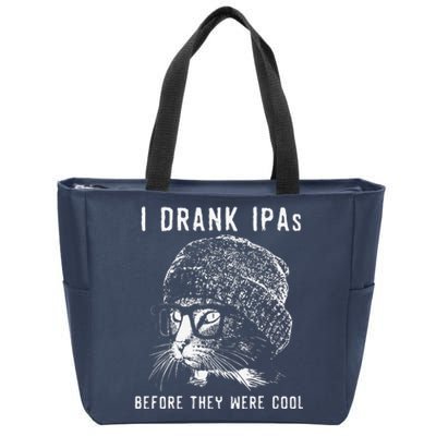 Funny Cat Beer IPAs For Women Funny Cat Lover Gift Zip Tote Bag