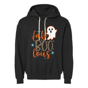 Funny Cute Boo Ghost Halloween FabBoo Lous Leopard Garment-Dyed Fleece Hoodie