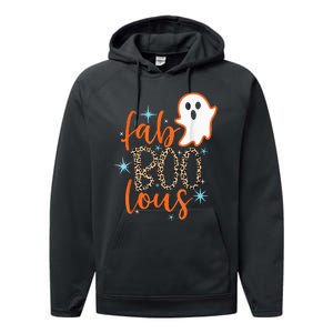 Funny Cute Boo Ghost Halloween FabBoo Lous Leopard Performance Fleece Hoodie