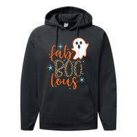 Funny Cute Boo Ghost Halloween FabBoo Lous Leopard Performance Fleece Hoodie