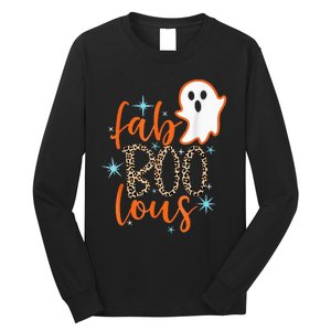 Funny Cute Boo Ghost Halloween FabBoo Lous Leopard Long Sleeve Shirt