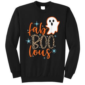 Funny Cute Boo Ghost Halloween FabBoo Lous Leopard Sweatshirt