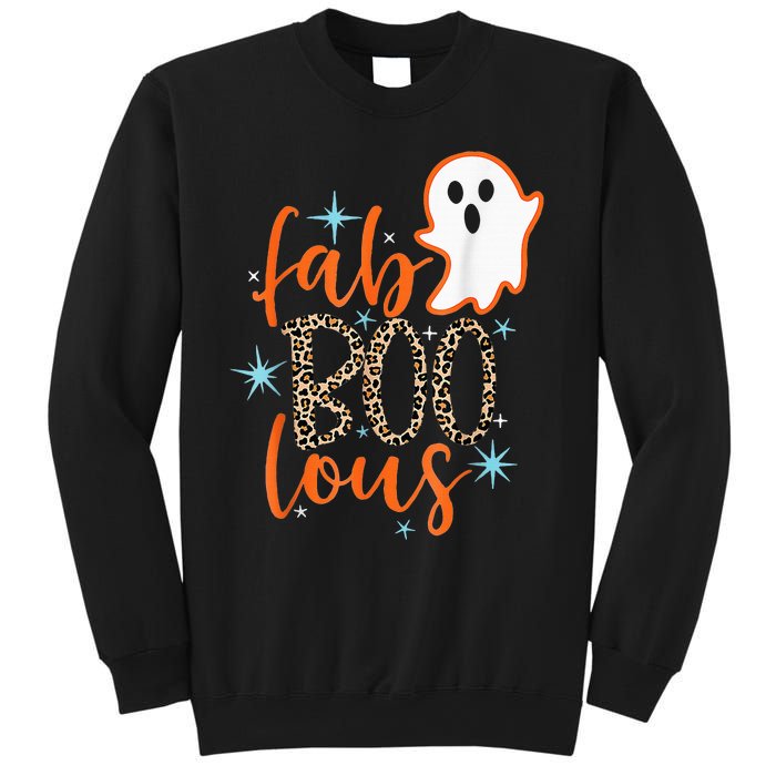 Funny Cute Boo Ghost Halloween FabBoo Lous Leopard Sweatshirt