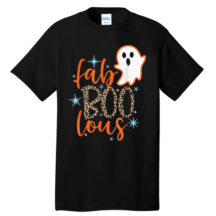 Funny Cute Boo Ghost Halloween FabBoo Lous Leopard Tall T-Shirt