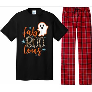 Funny Cute Boo Ghost Halloween FabBoo Lous Leopard Pajama Set