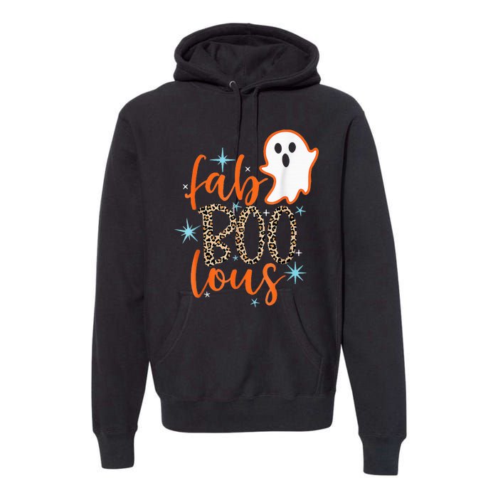 Funny Cute Boo Ghost Halloween FabBoo Lous Leopard Premium Hoodie