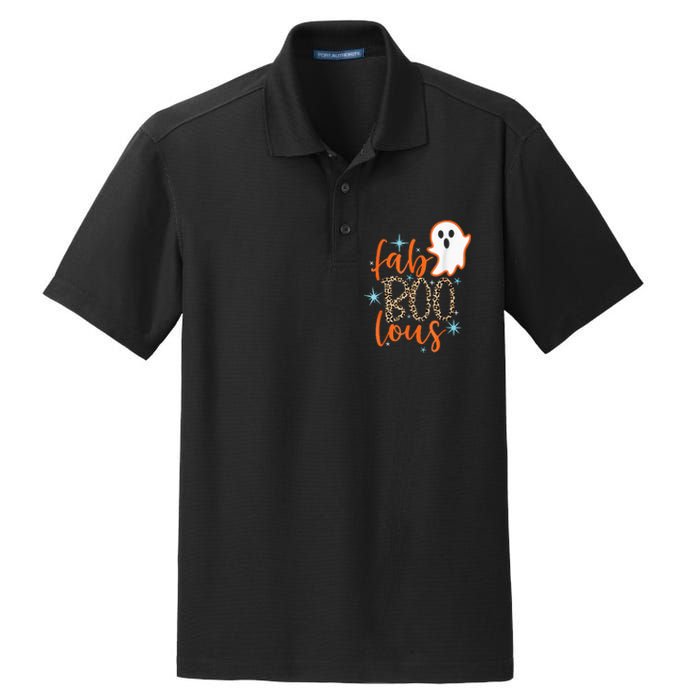 Funny Cute Boo Ghost Halloween FabBoo Lous Leopard Dry Zone Grid Polo