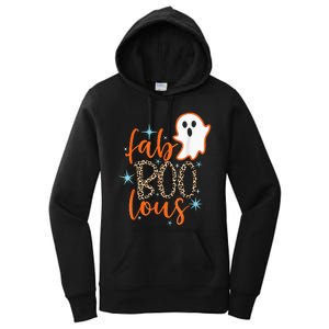 Funny Cute Boo Ghost Halloween FabBoo Lous Leopard Women's Pullover Hoodie