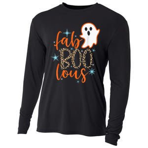 Funny Cute Boo Ghost Halloween FabBoo Lous Leopard Cooling Performance Long Sleeve Crew