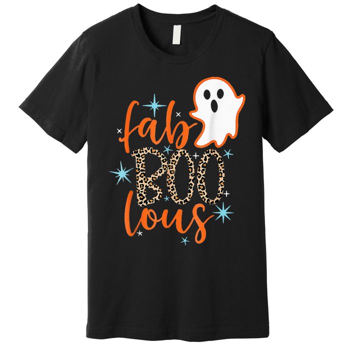 Funny Cute Boo Ghost Halloween FabBoo Lous Leopard Premium T-Shirt