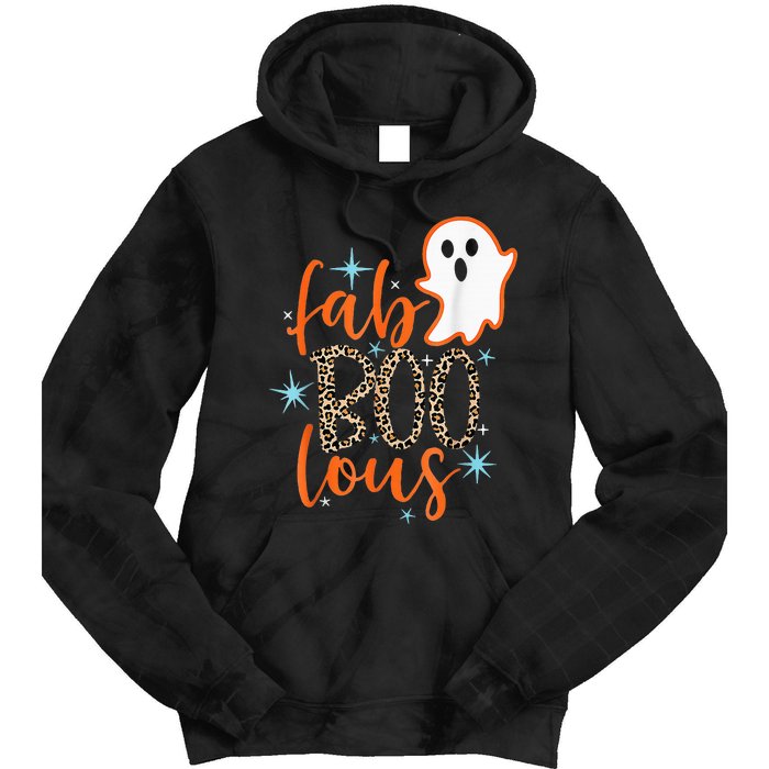 Funny Cute Boo Ghost Halloween FabBoo Lous Leopard Tie Dye Hoodie