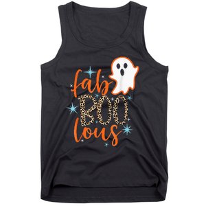 Funny Cute Boo Ghost Halloween FabBoo Lous Leopard Tank Top