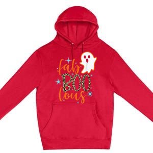 Funny Cute Boo Ghost Halloween FabBoo Lous Leopard Premium Pullover Hoodie