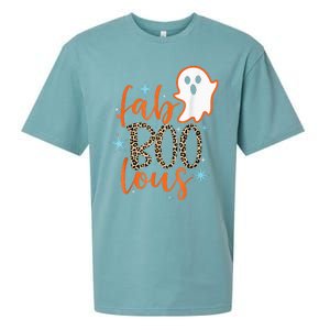 Funny Cute Boo Ghost Halloween FabBoo Lous Leopard Sueded Cloud Jersey T-Shirt