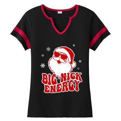 Funny Christmas Big Nick Energy Santa Naughty Adult Humor Gift Ladies Halftime Notch Neck Tee