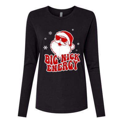 Funny Christmas Big Nick Energy Santa Naughty Adult Humor Gift Womens Cotton Relaxed Long Sleeve T-Shirt