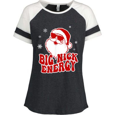 Funny Christmas Big Nick Energy Santa Naughty Adult Humor Gift Enza Ladies Jersey Colorblock Tee