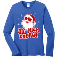 Funny Christmas Big Nick Energy Santa Naughty Adult Humor Gift Ladies Long Sleeve Shirt