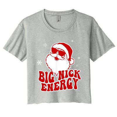 Funny Christmas Big Nick Energy Santa Naughty Adult Humor Gift Women's Crop Top Tee